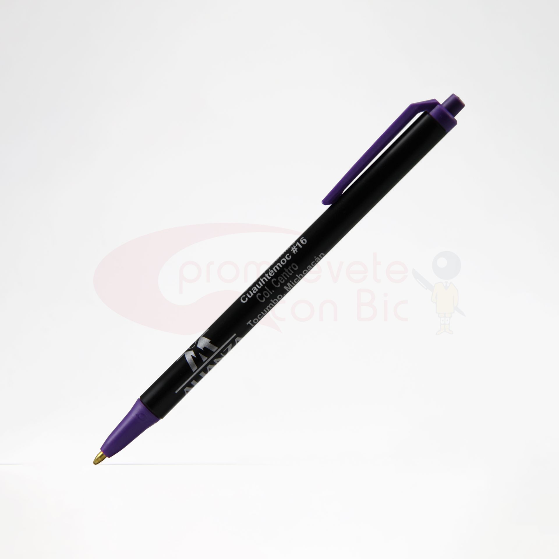 Combinación Barril negro con Trim morado del Bolígrafo BIC® Clic Stic®