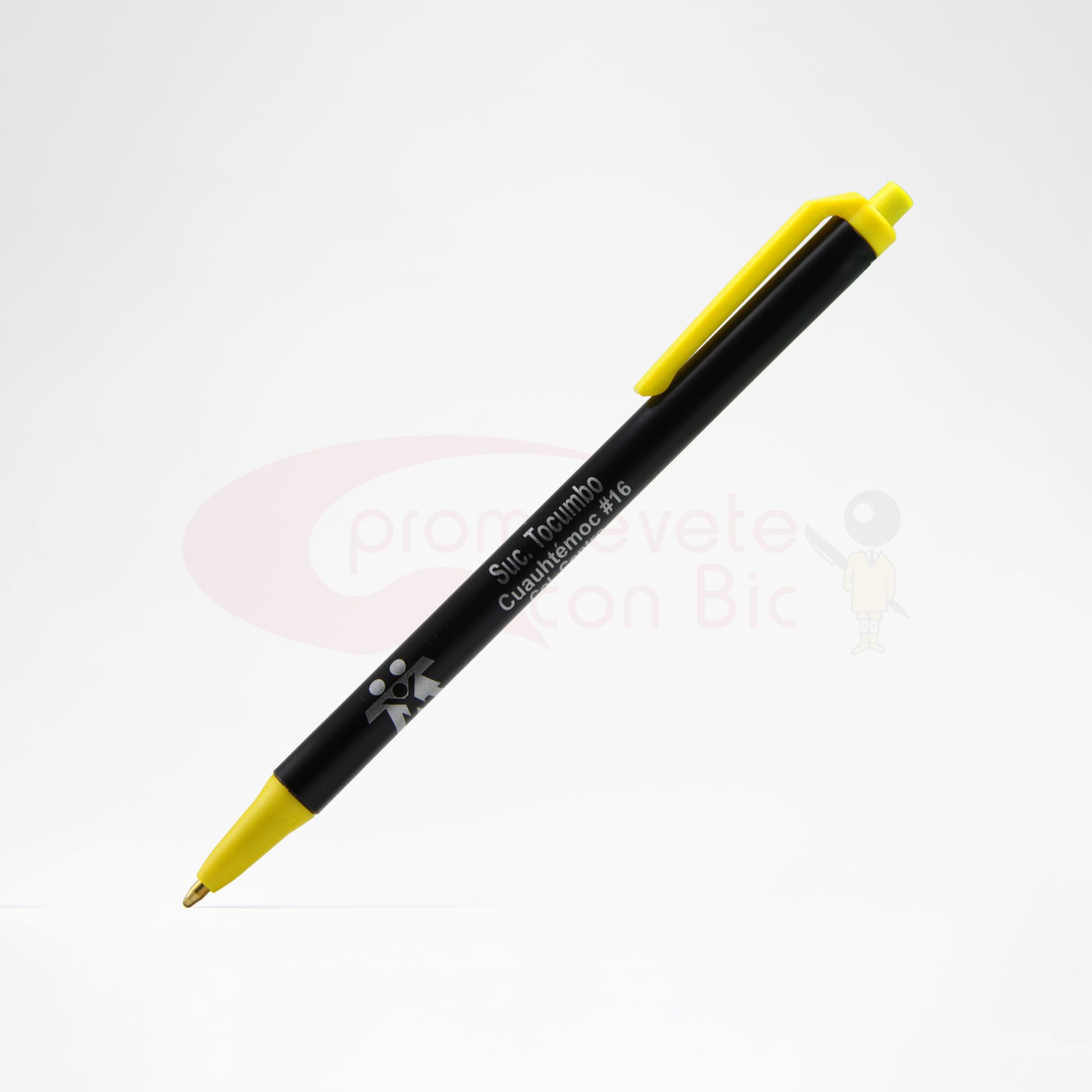 Combinación Barril negro con Trim amarillo del Bolígrafo BIC® Clic Stic®