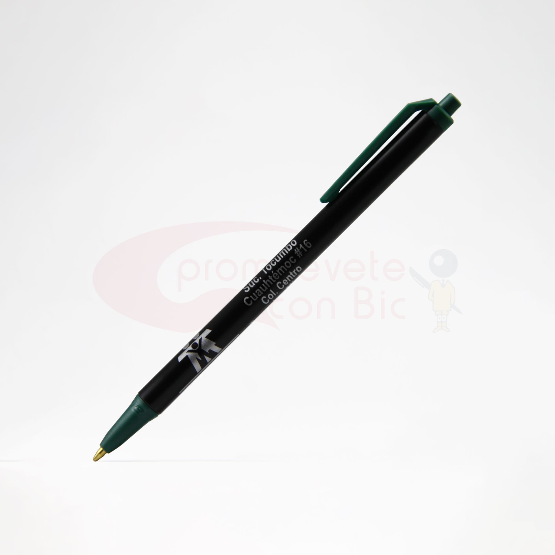 Combinación Barril negro con Trim verde bosque del Bolígrafo BIC® Clic Stic®