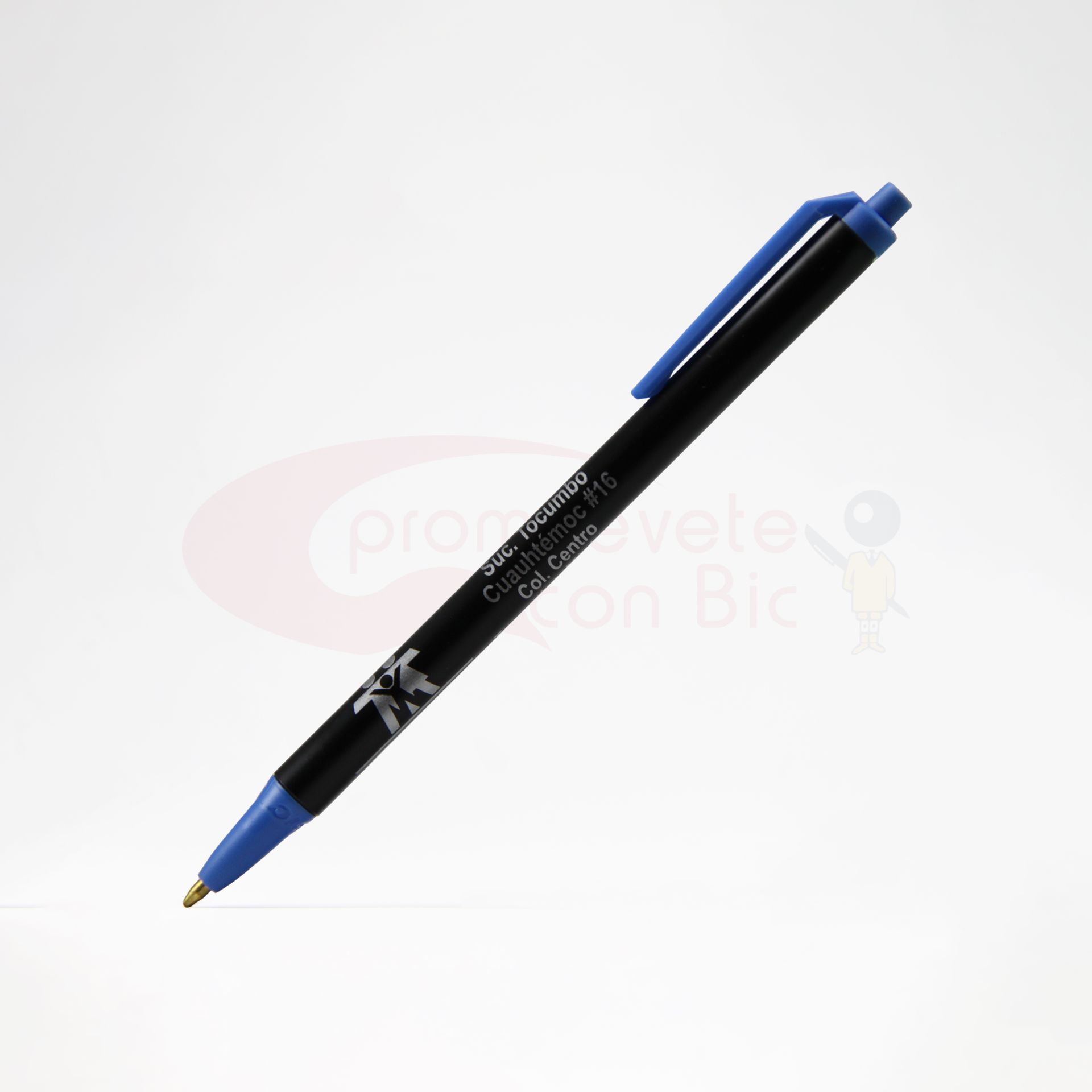 Combinación Barril negro con Trim azul claro del Bolígrafo BIC® Clic Stic®