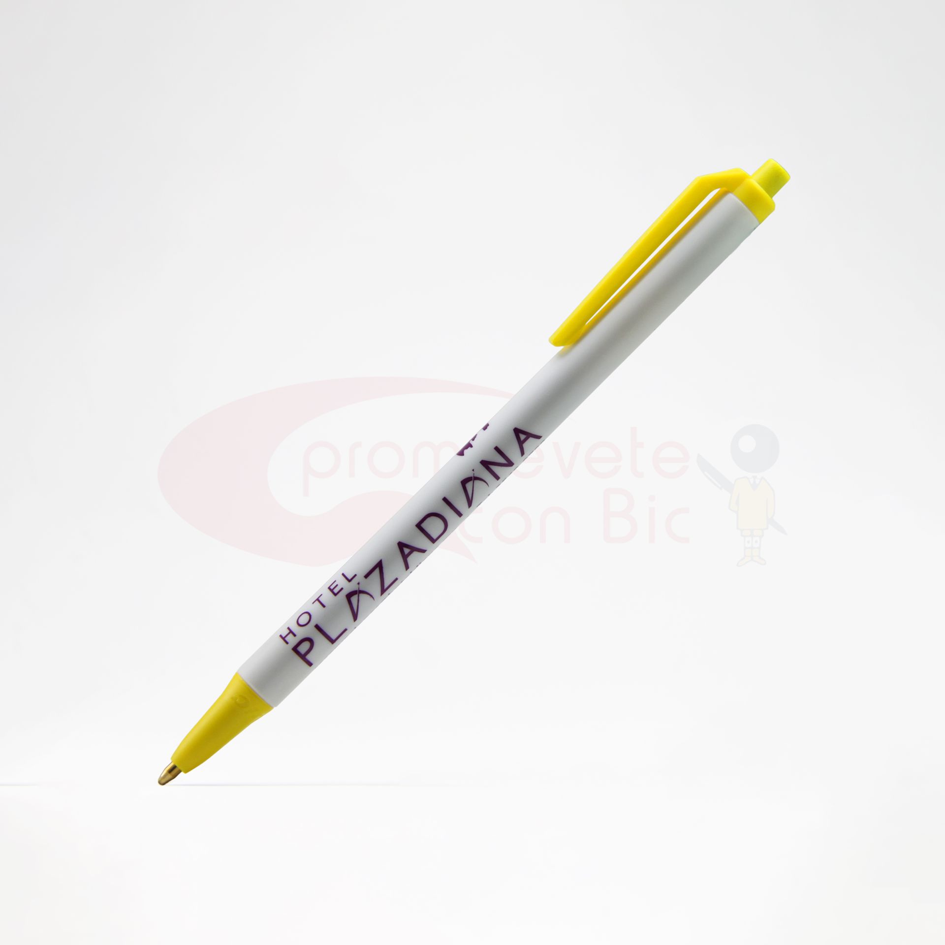 Combinación Barril blanco con Trim amarillo del Bolígrafo BIC® Clic Stic®
