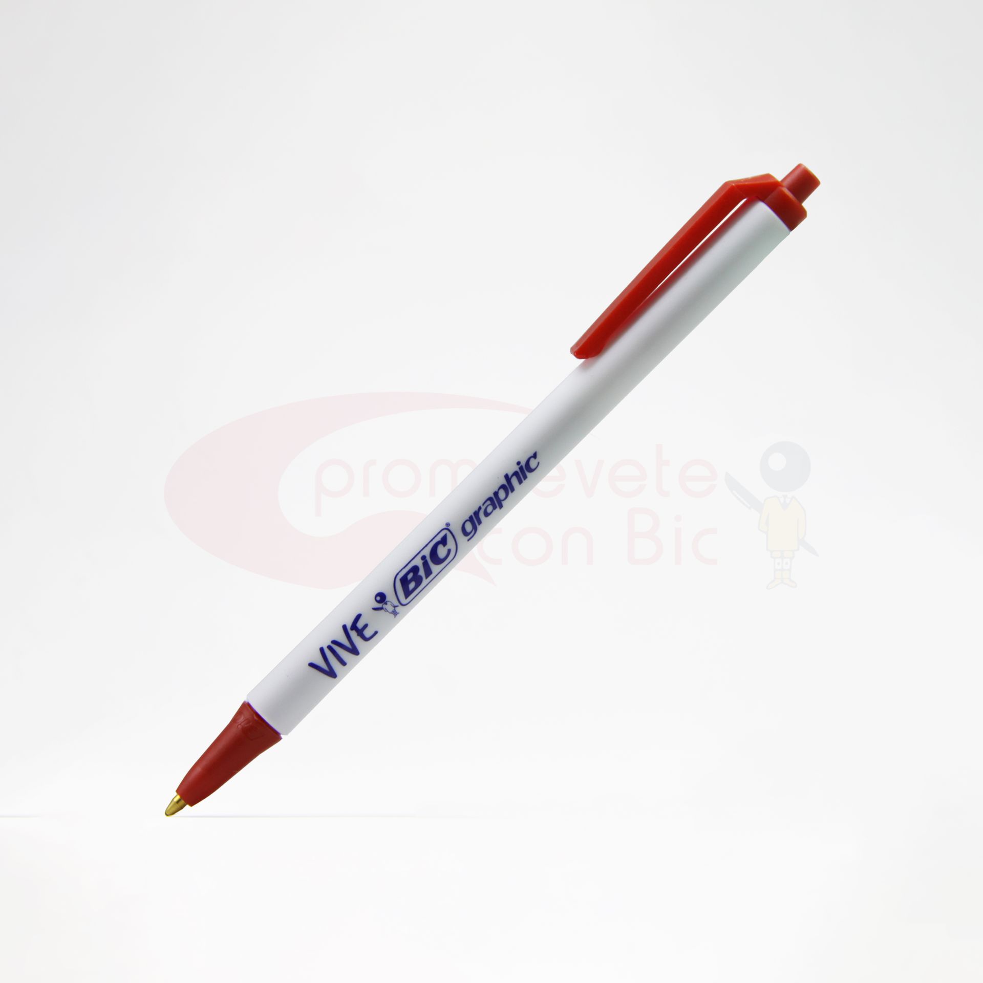 Combinación Barril blanco con Trim rojo del Bolígrafo BIC® Clic Stic®