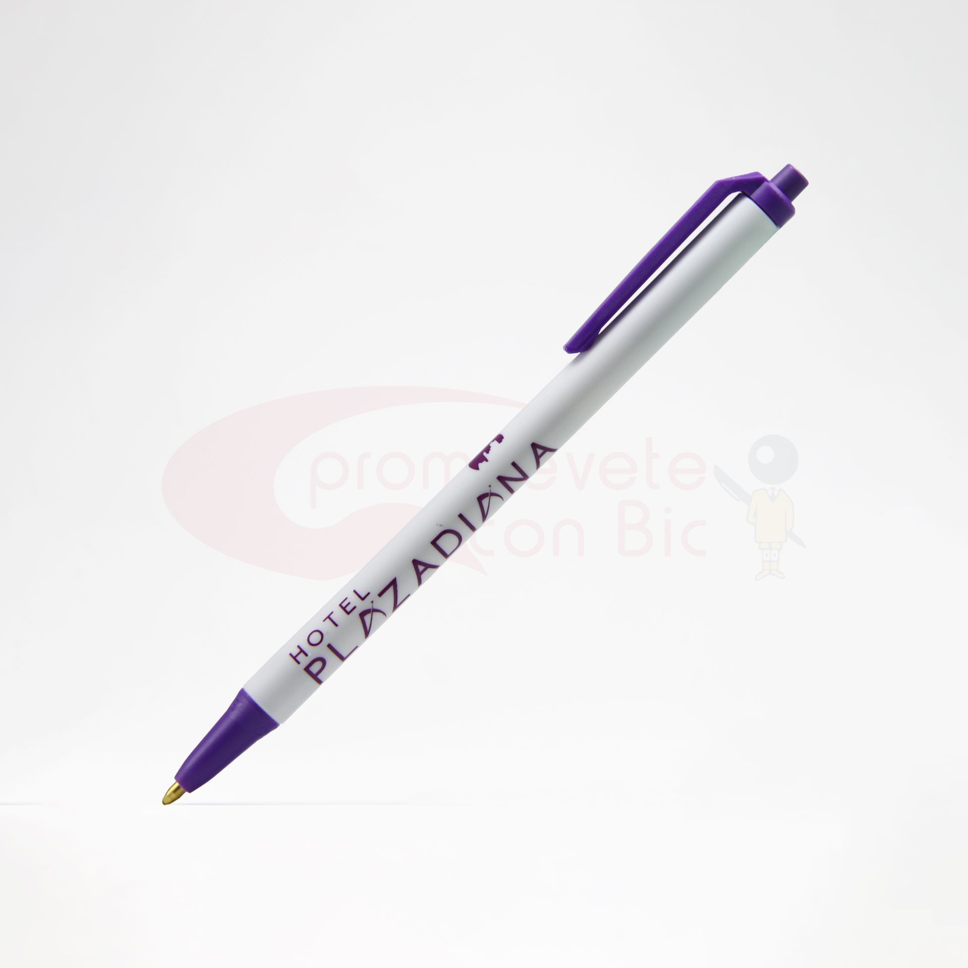 Combinación Barril blanco con Trim morado del Bolígrafo BIC® Clic Stic®