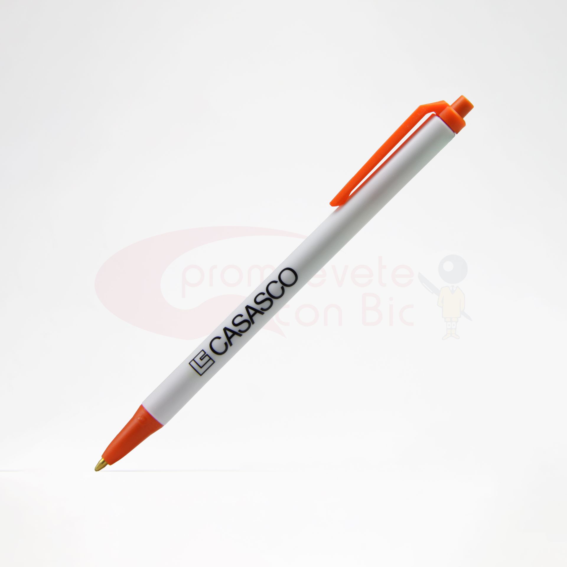Combinación Barril blanco con Trim naranja del Bolígrafo BIC® Clic Stic®