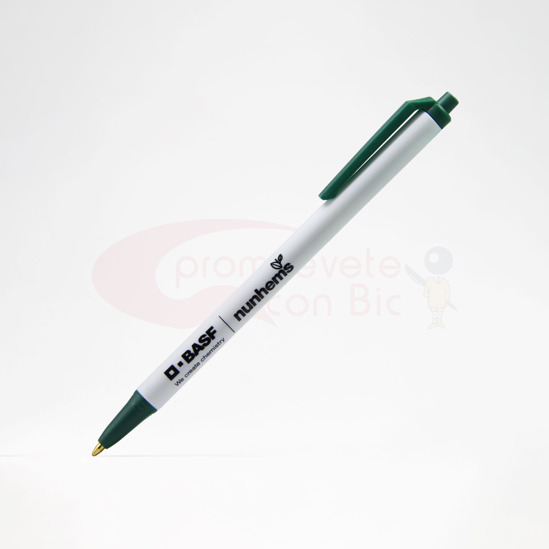Combinación Barril blanco con Trim verde bosque del Bolígrafo BIC® Clic Stic®