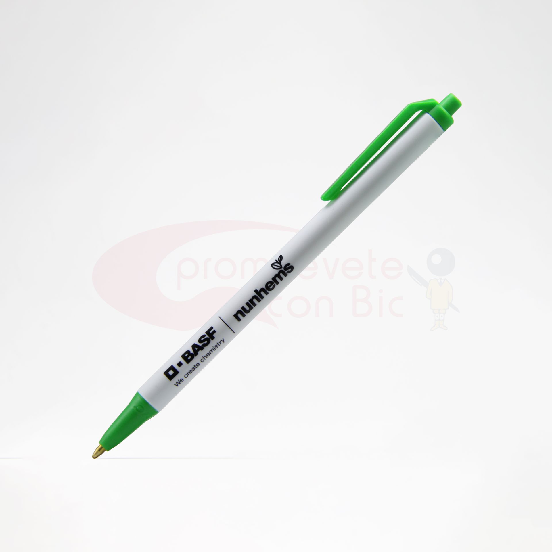 Combinación Barril blanco con Trim verde claro del Bolígrafo BIC® Clic Stic®