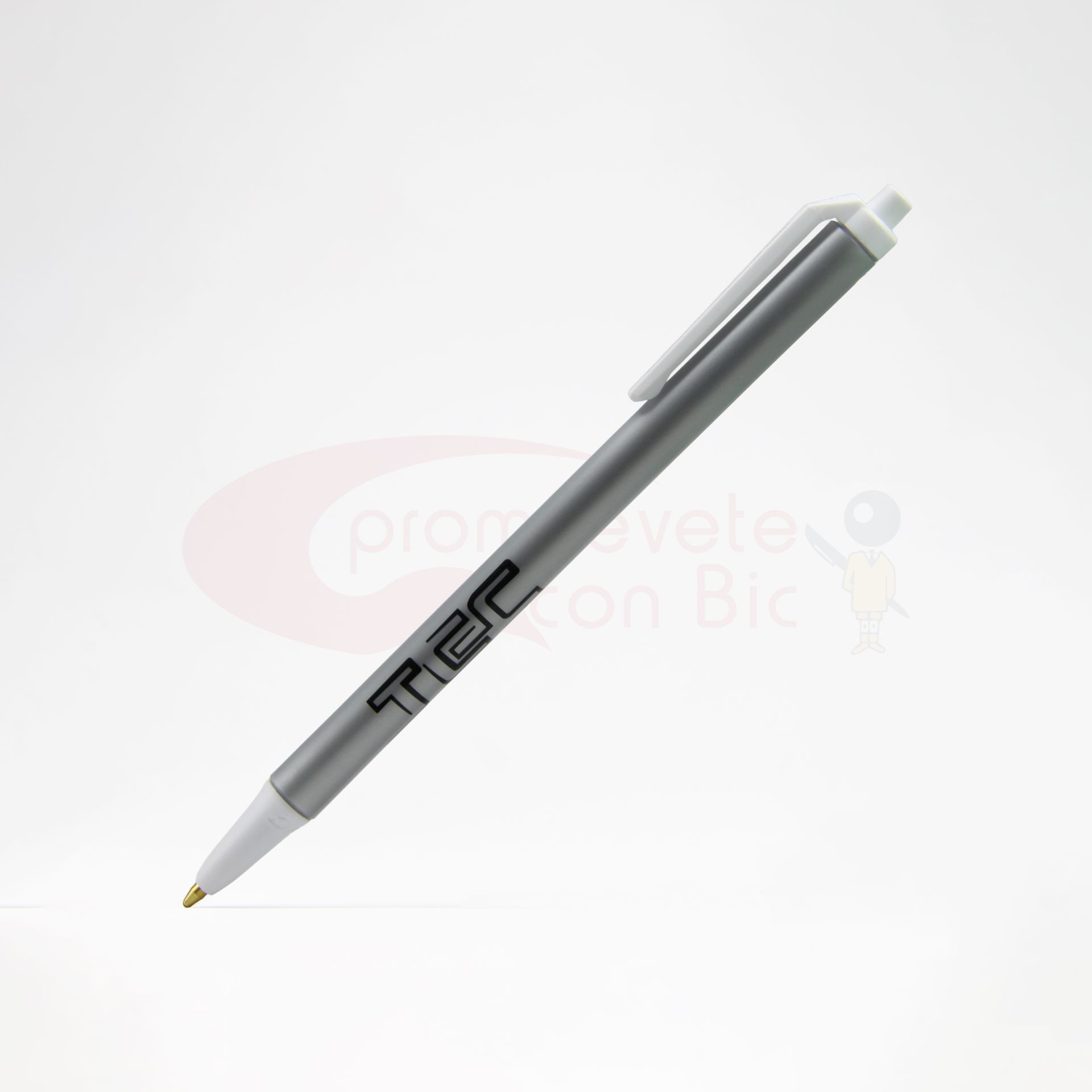 Combinación Barril plata con Trim blanco del Bolígrafo BIC® Clic Stic®