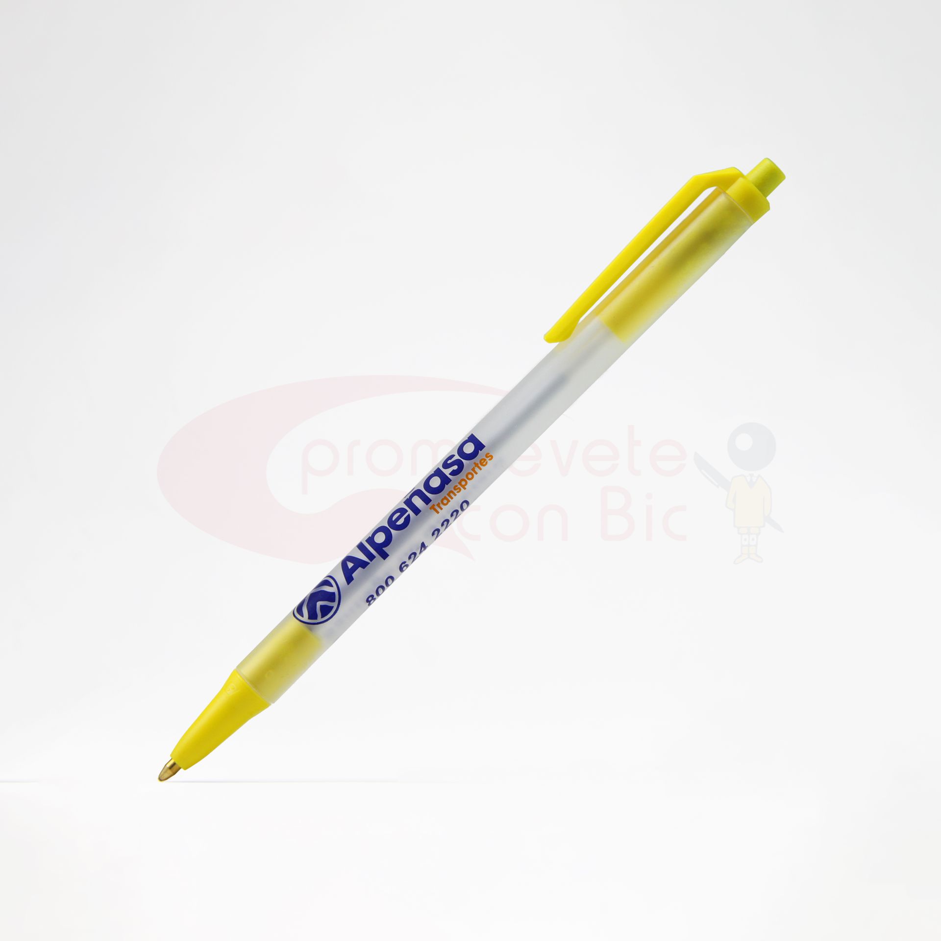 Combinación Barril clear con Trim amarillo del Bolígrafo BIC® Clic Stic®