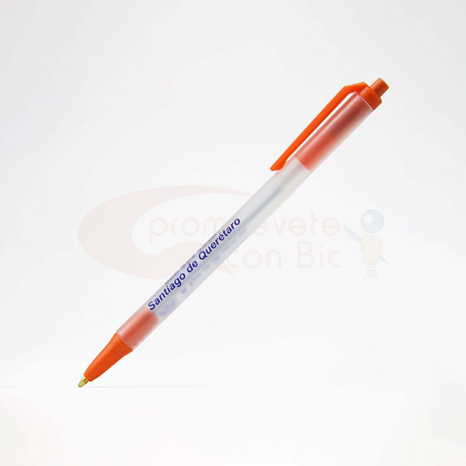 Combinación Barril clear con Trim naranja del Bolígrafo BIC® Clic Stic®