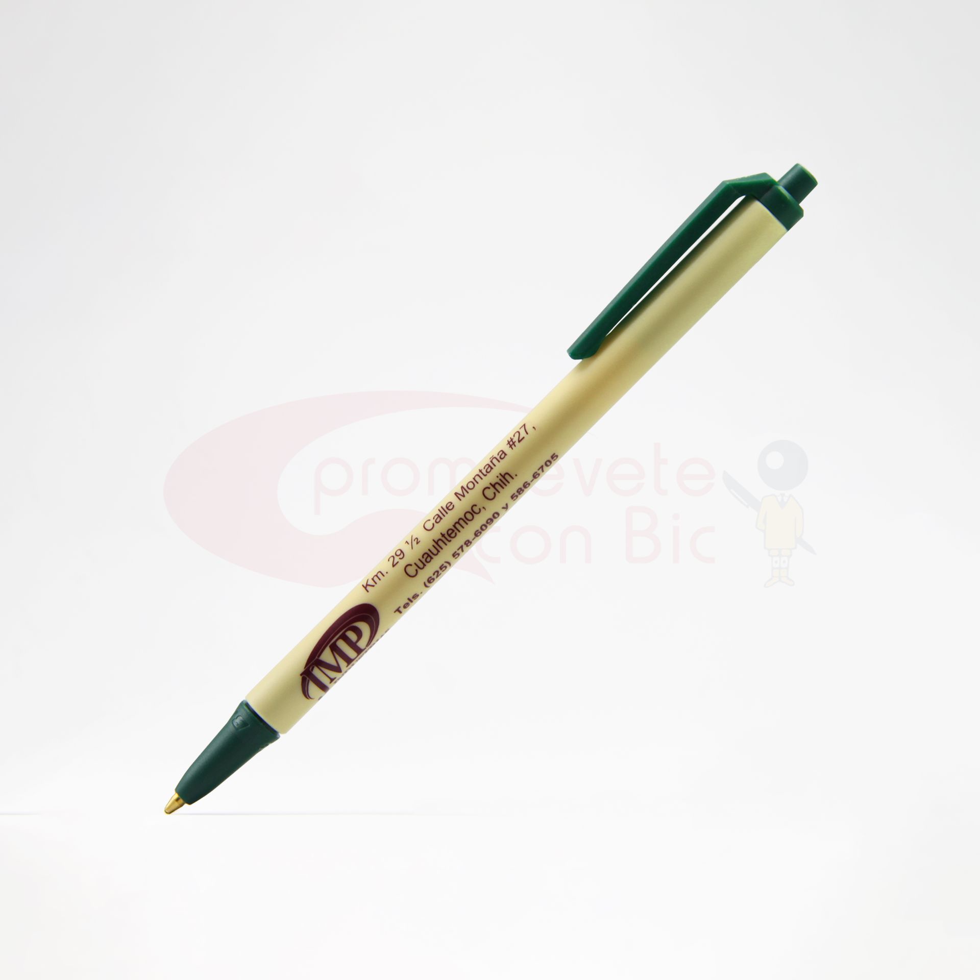 Combinación Barril crema con Trim verde bosque del Bolígrafo BIC® Clic Stic®