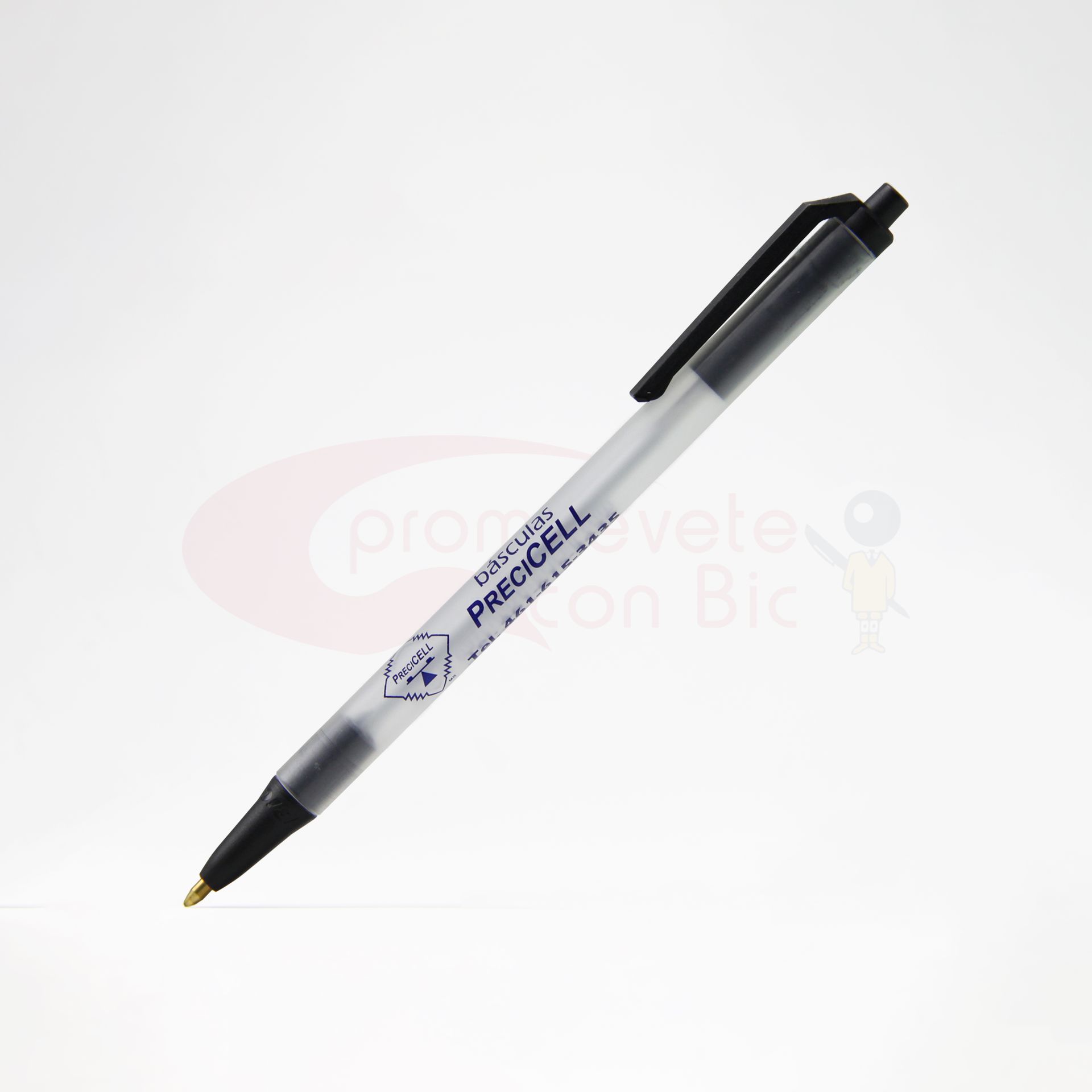 Combinación Barril clear con Trim negro del Bolígrafo BIC® Clic Stic®