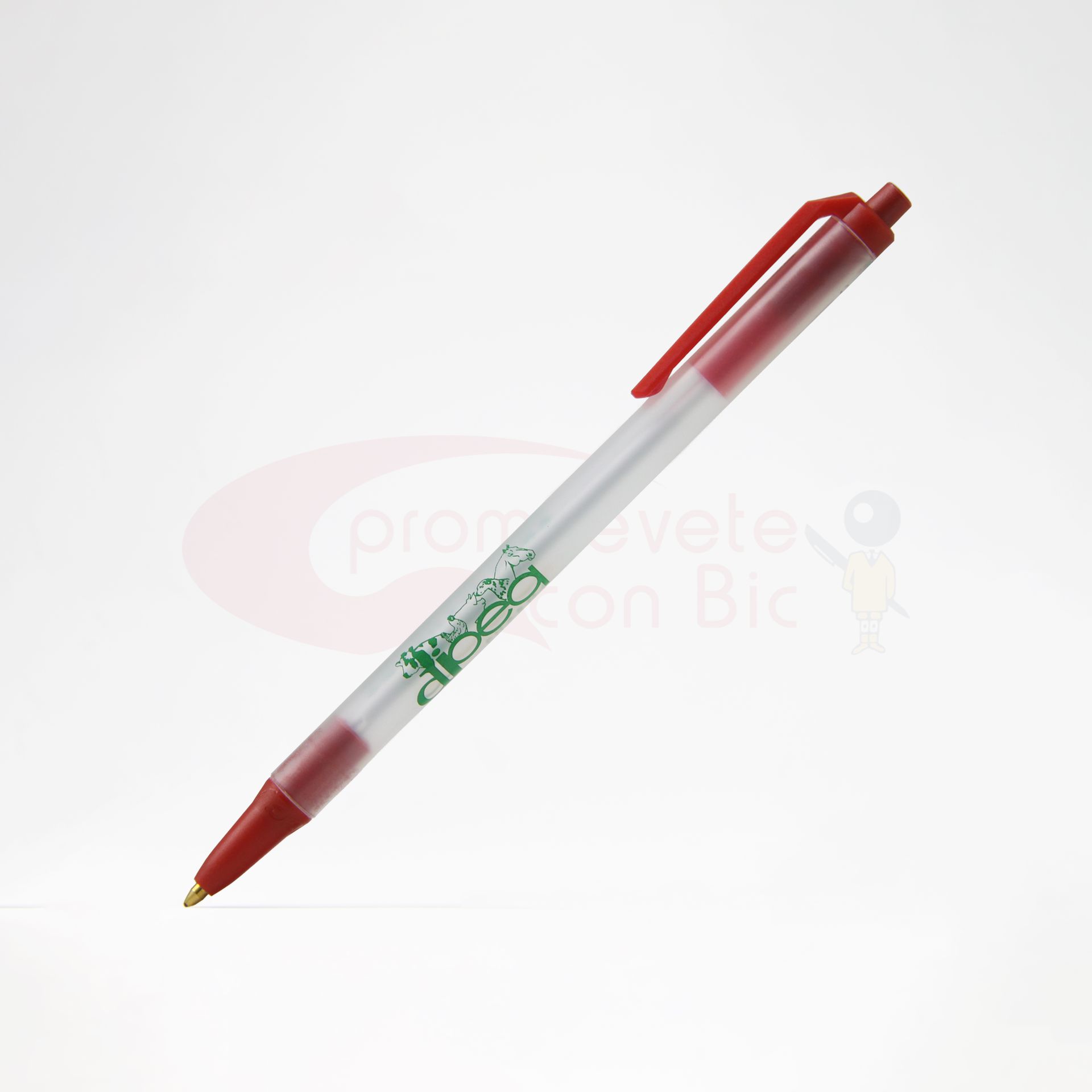 Combinación Barril clear con Trim rojo del Bolígrafo BIC® Clic Stic®