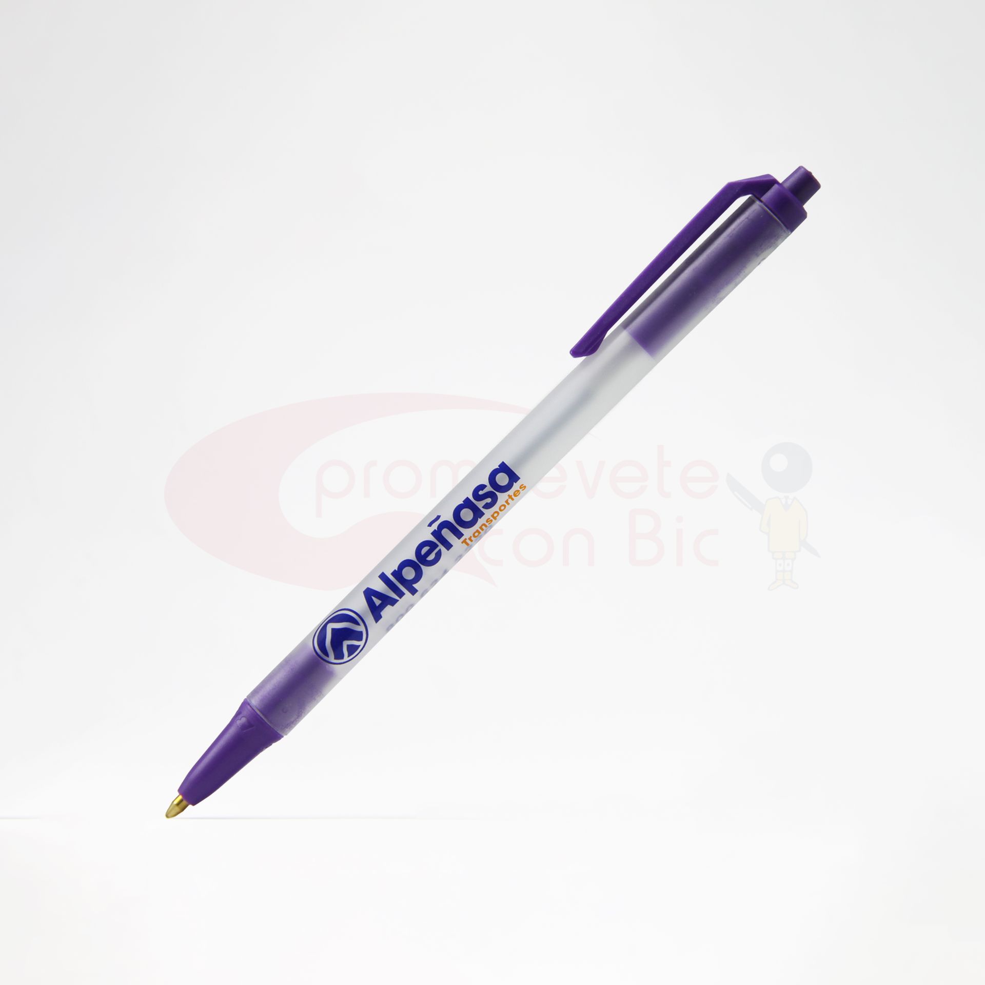 Combinación Barril clear con Trim morado del Bolígrafo BIC® Clic Stic®