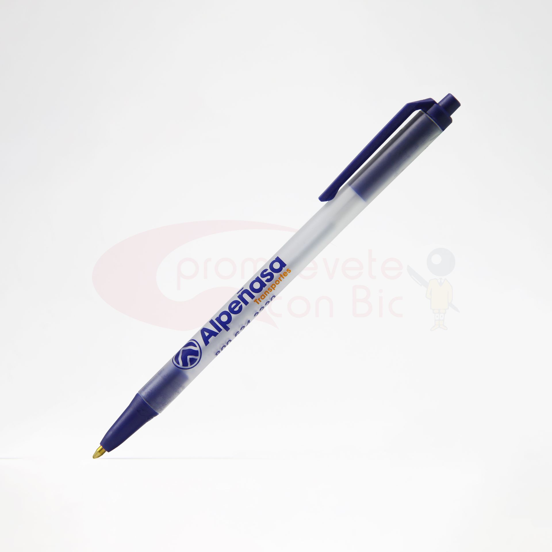 Combinación Barril clear con Trim navy del Bolígrafo BIC® Clic Stic®