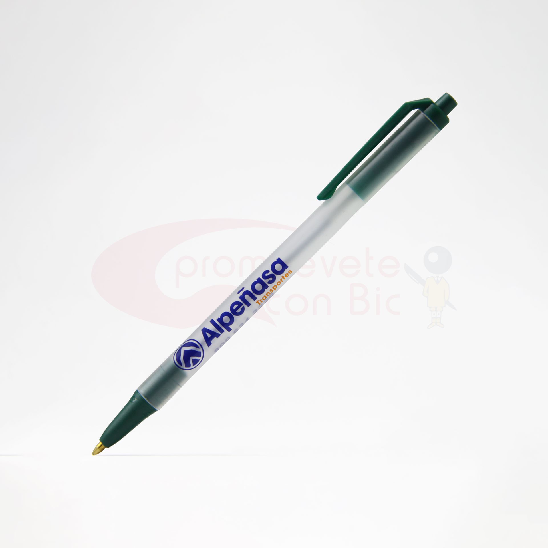 Combinación Barril clear con Trim verde bosque del Bolígrafo BIC® Clic Stic®