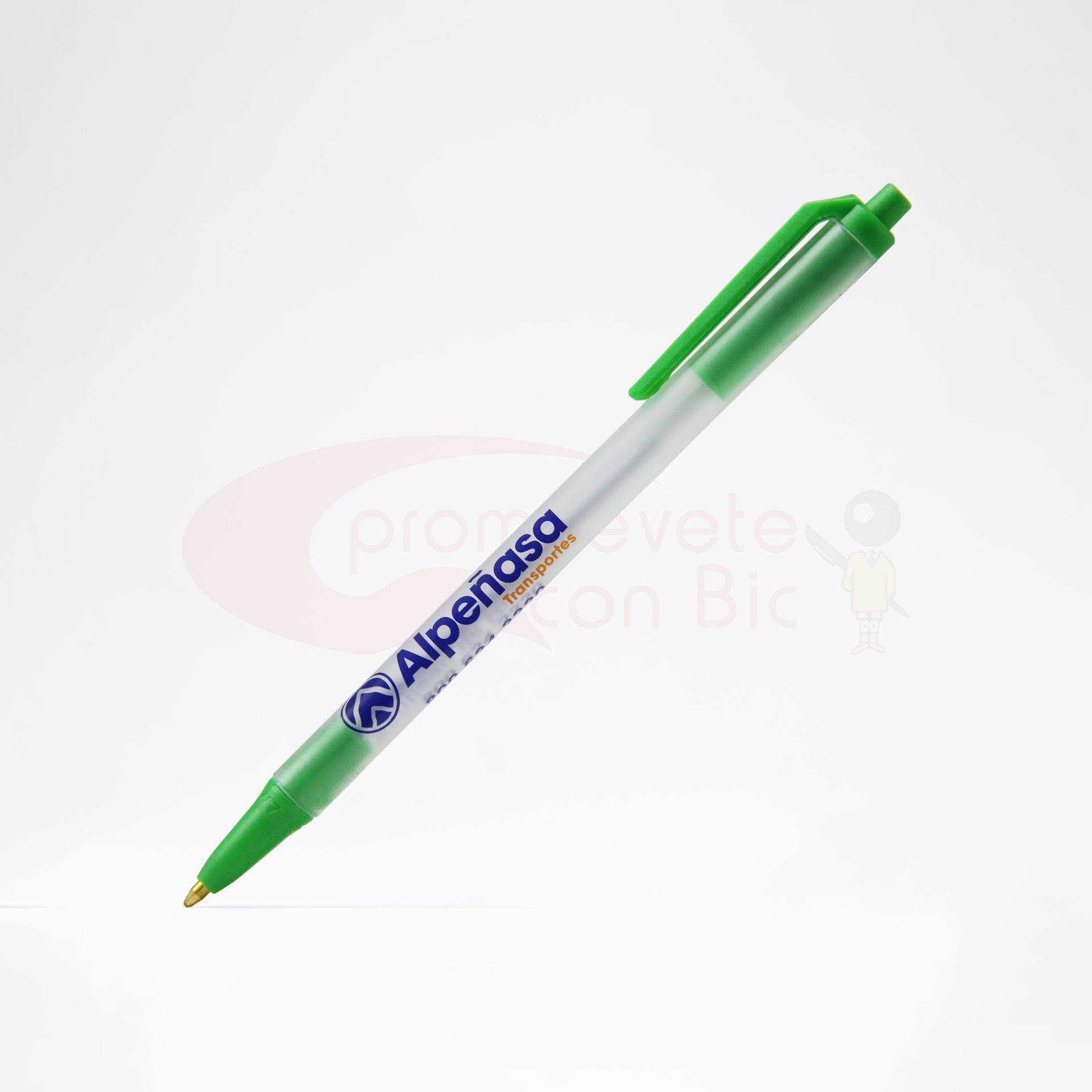 Combinación Barril clear con Trim verde claro del Bolígrafo BIC® Clic Stic®
