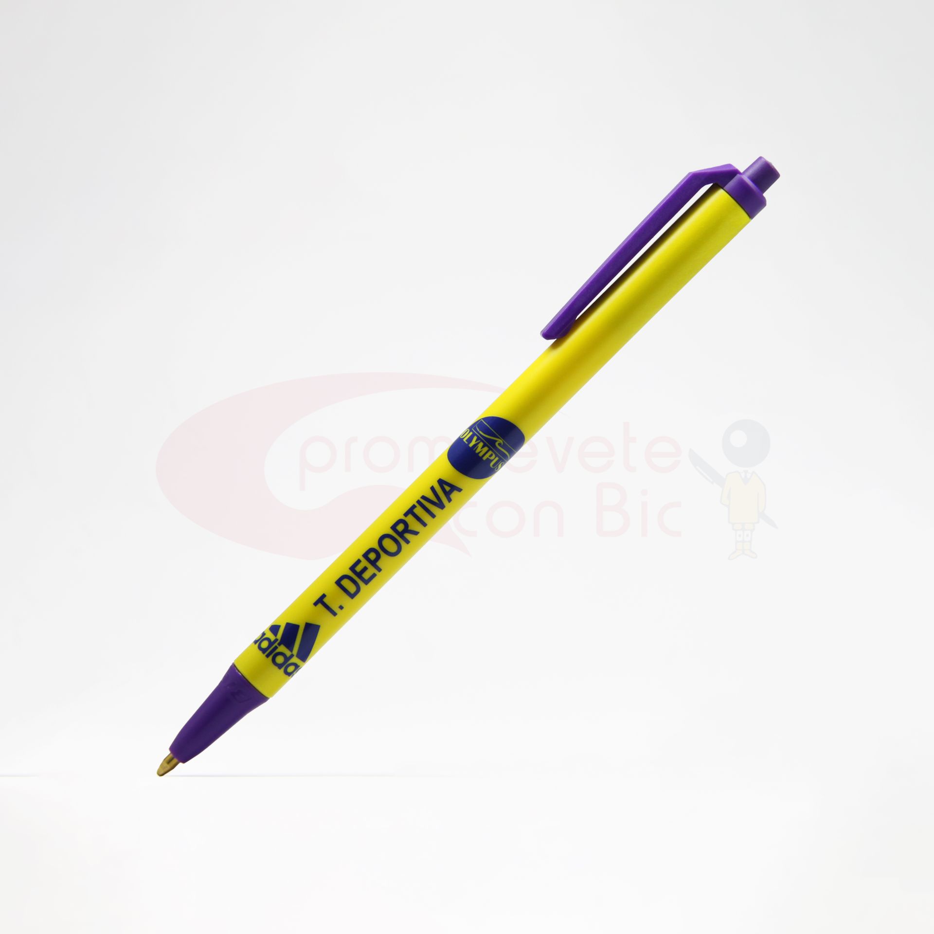 Combinación Barril amarillo con Trim morado del Bolígrafo BIC® Clic Stic®
