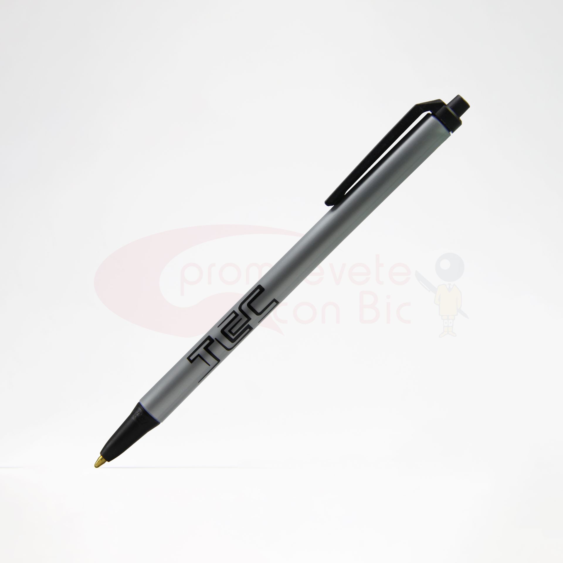 Combinación Barril plata con Trim negro del Bolígrafo BIC® Clic Stic®