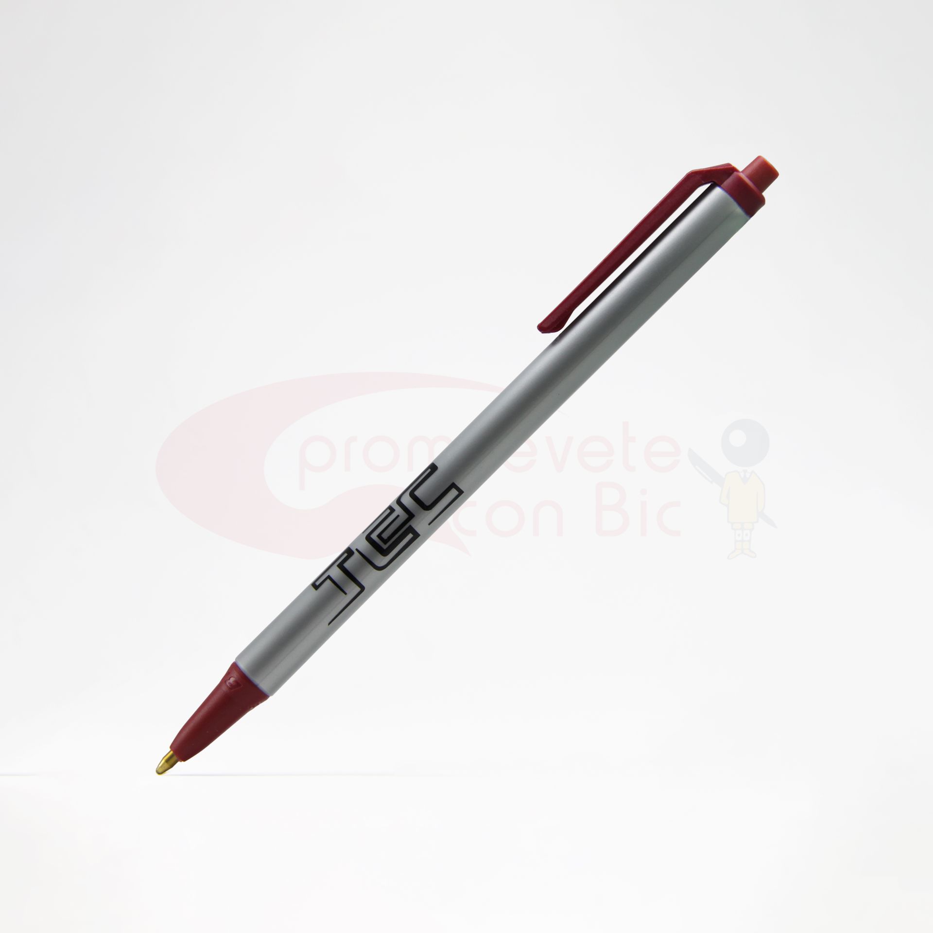 Combinación Barril plata con Trim vino del Bolígrafo BIC® Clic Stic®