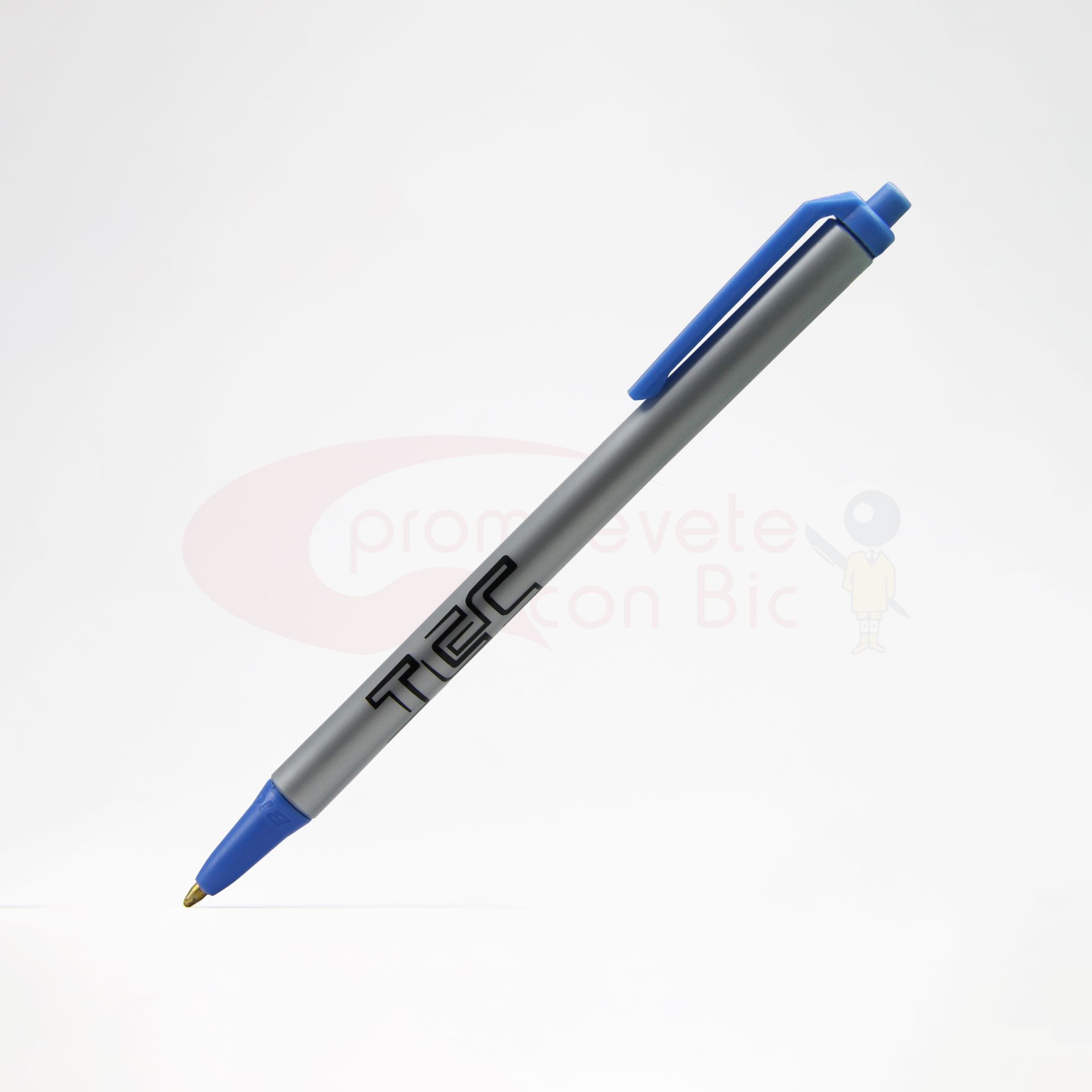 Combinación Barril plata con Trim azul claro del Bolígrafo BIC® Clic Stic®