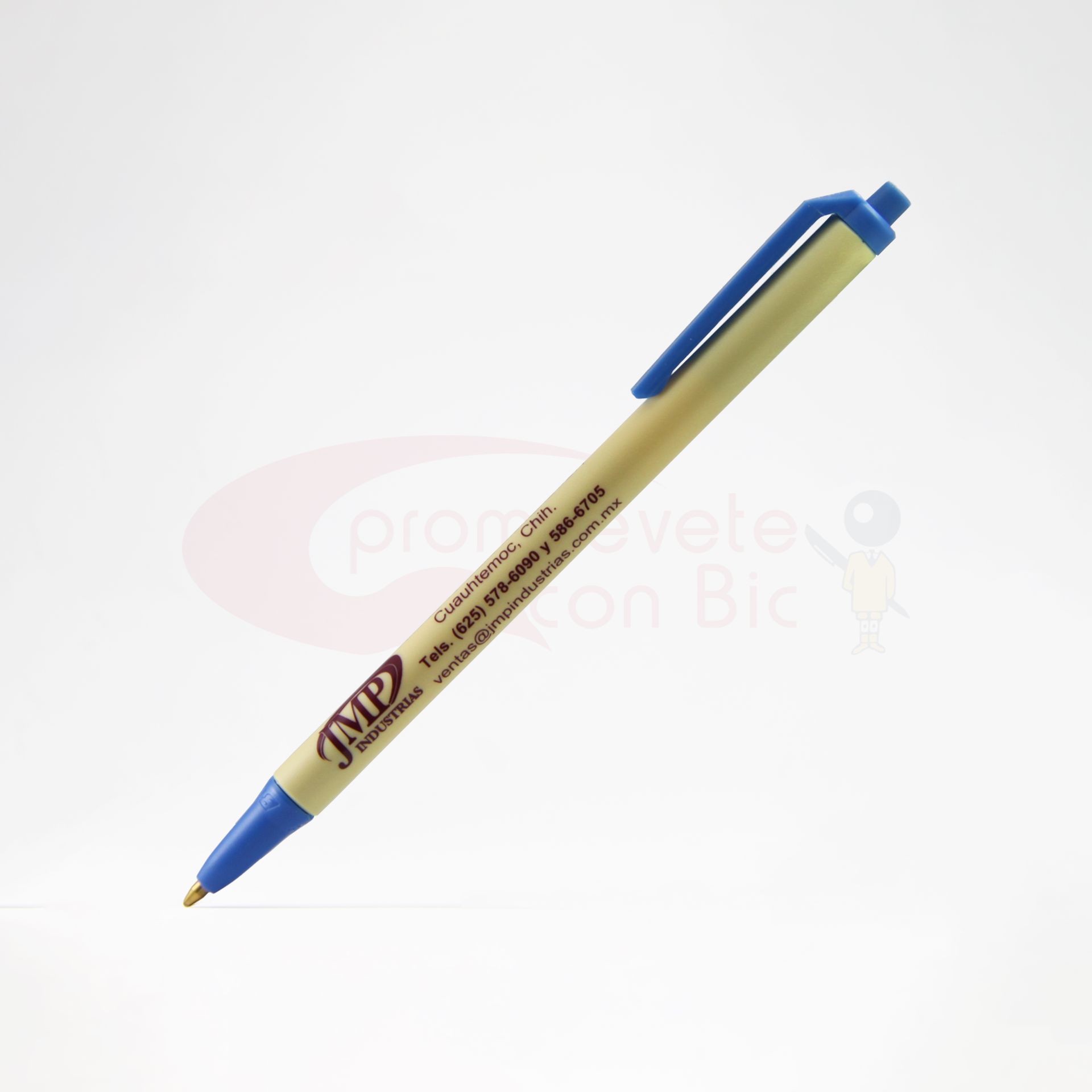 Combinación Barril crema con Trim azul claro del Bolígrafo BIC® Clic Stic®