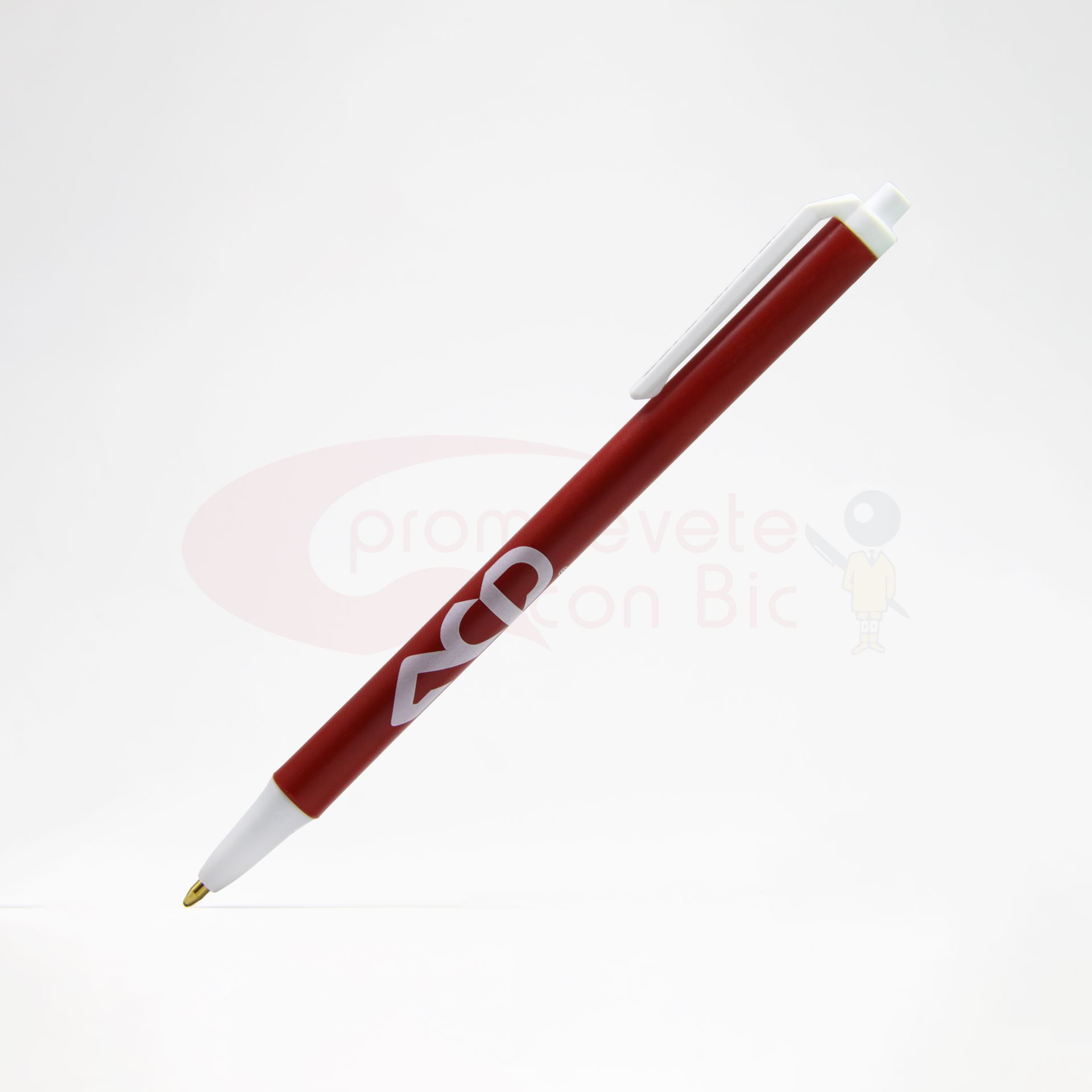 Combinación Barril rojo con Trim blanco del Bolígrafo BIC® Clic Stic®