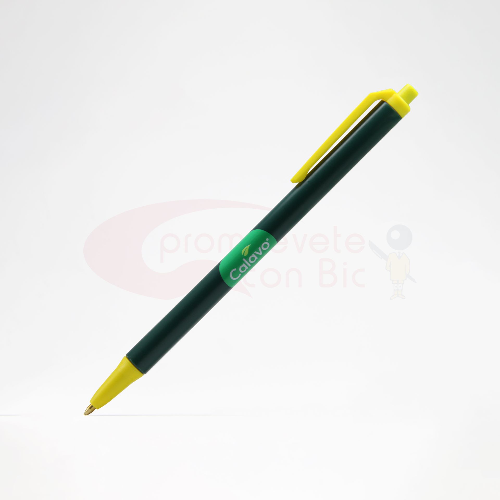 Combinación Barril verde bosque con Trim amarillo del Bolígrafo BIC® Clic Stic®