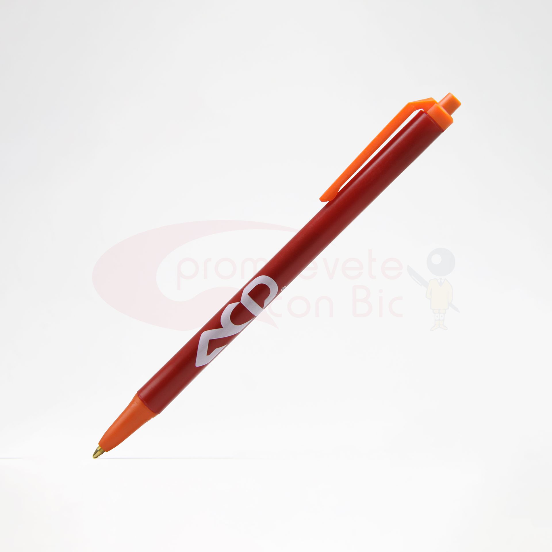 Combinación Barril rojo con Trim naranja del Bolígrafo BIC® Clic Stic®