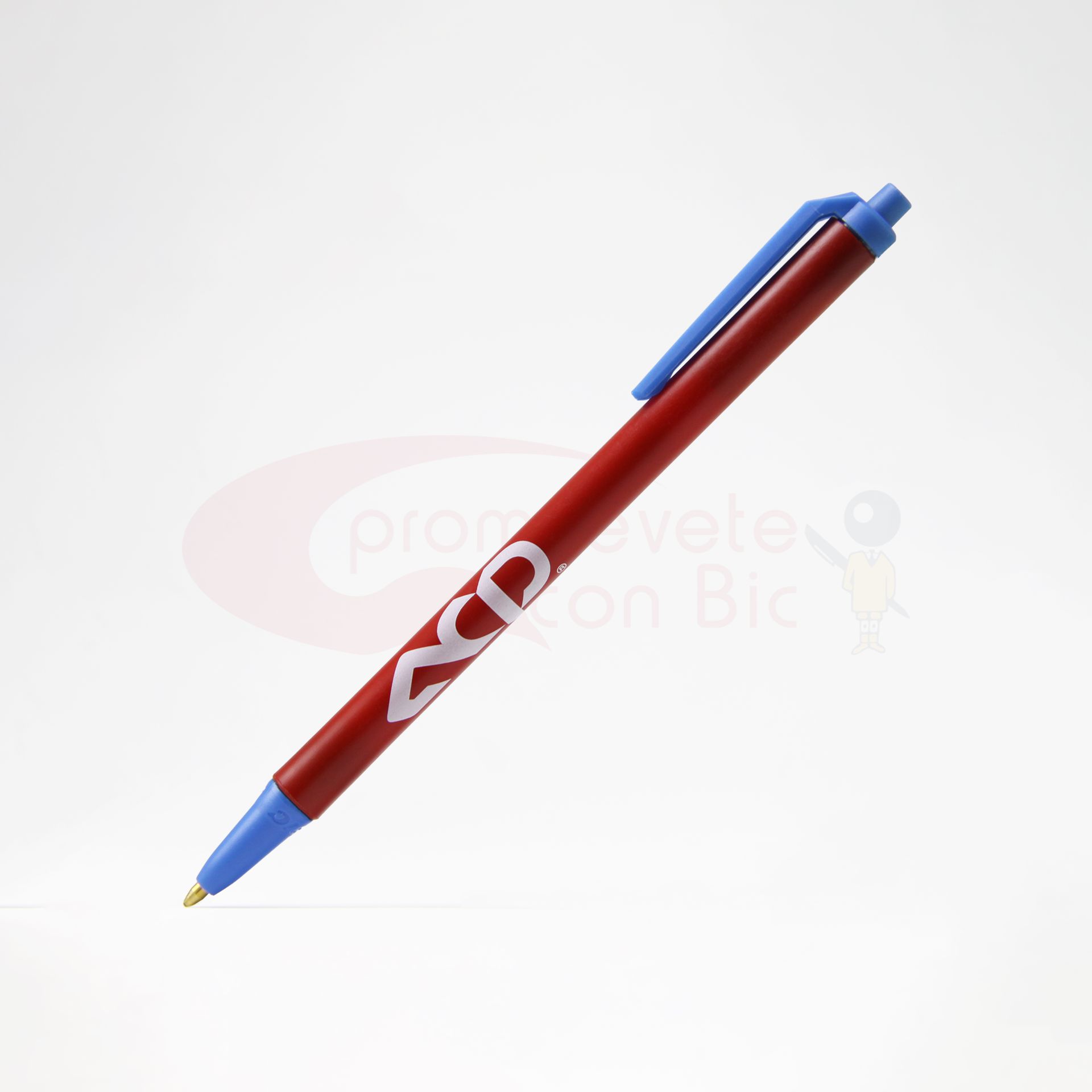 Combinación Barril rojo con Trim azul claro del Bolígrafo BIC® Clic Stic®