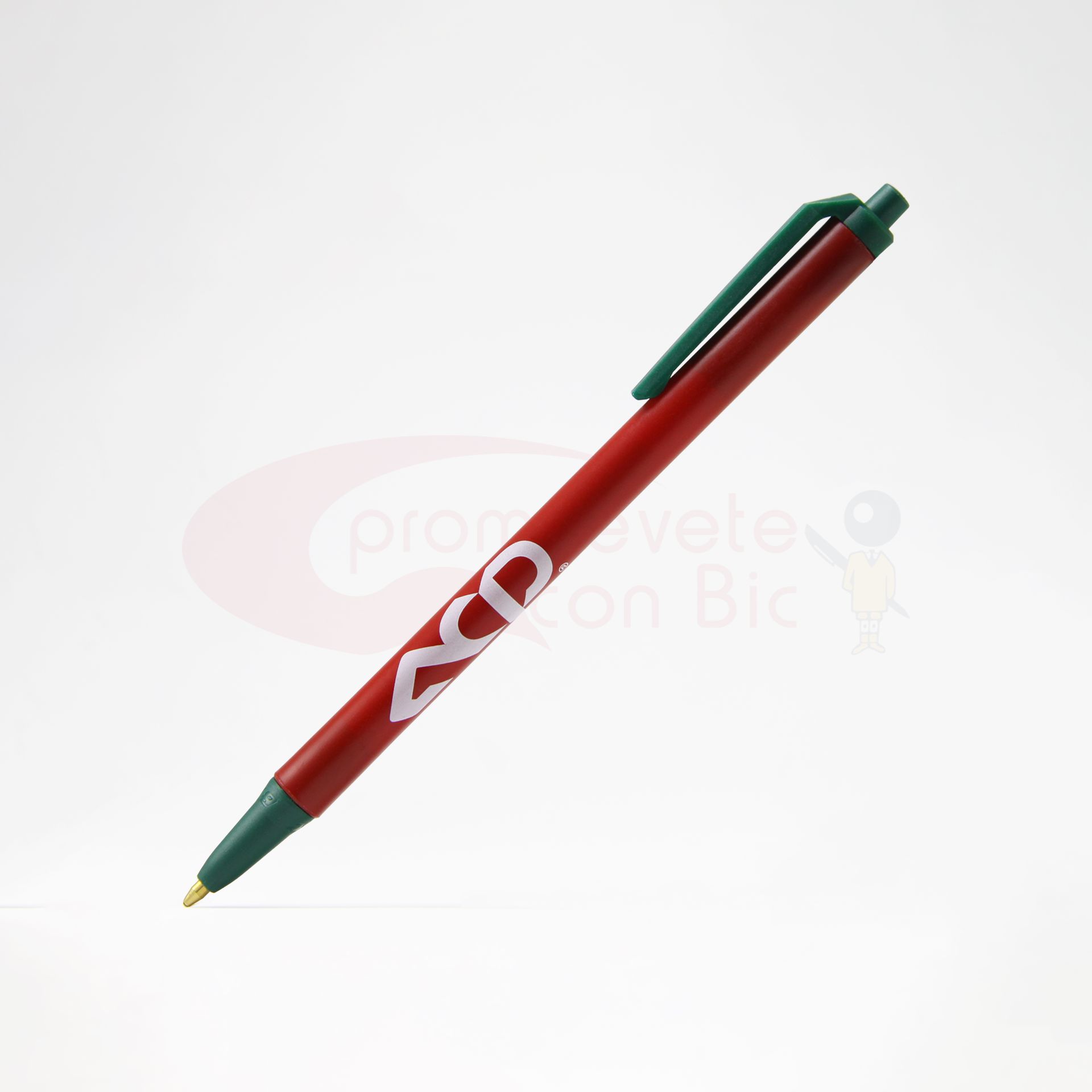 Combinación Barril rojo con Trim verde bosque del Bolígrafo BIC® Clic Stic®