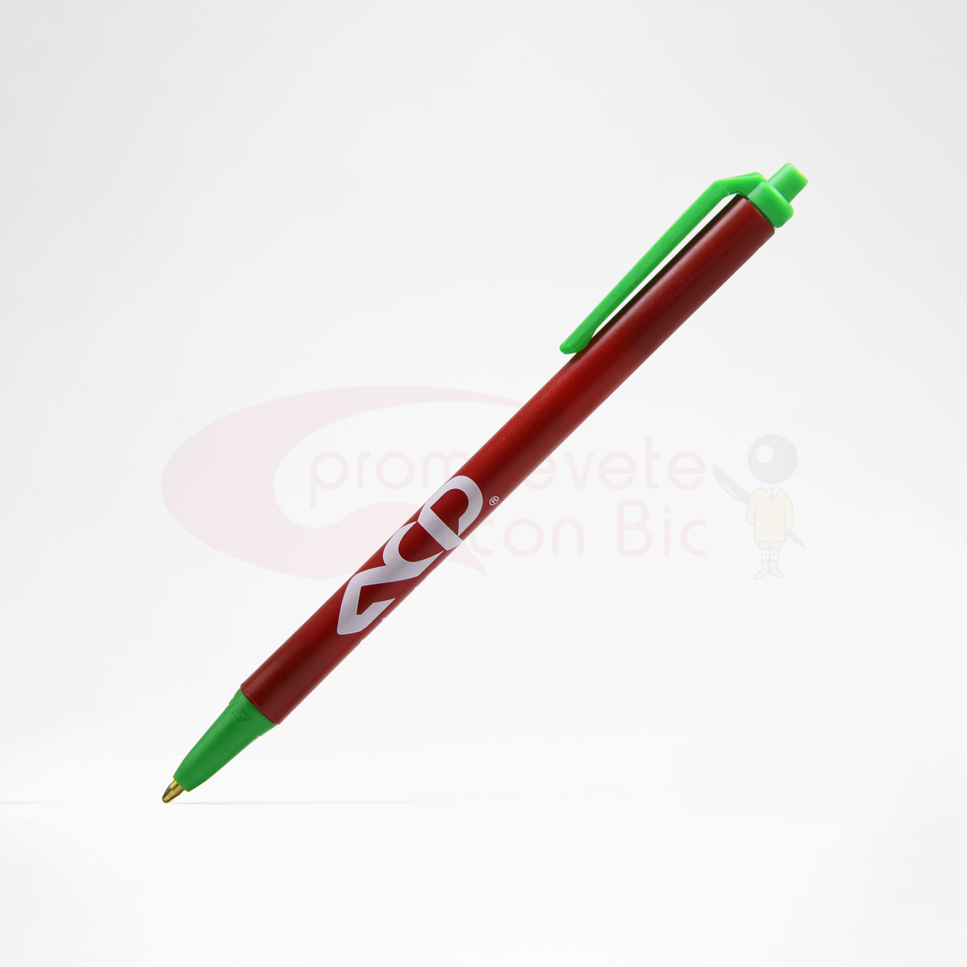 Combinación Barril rojo con Trim verde claro del Bolígrafo BIC® Clic Stic®