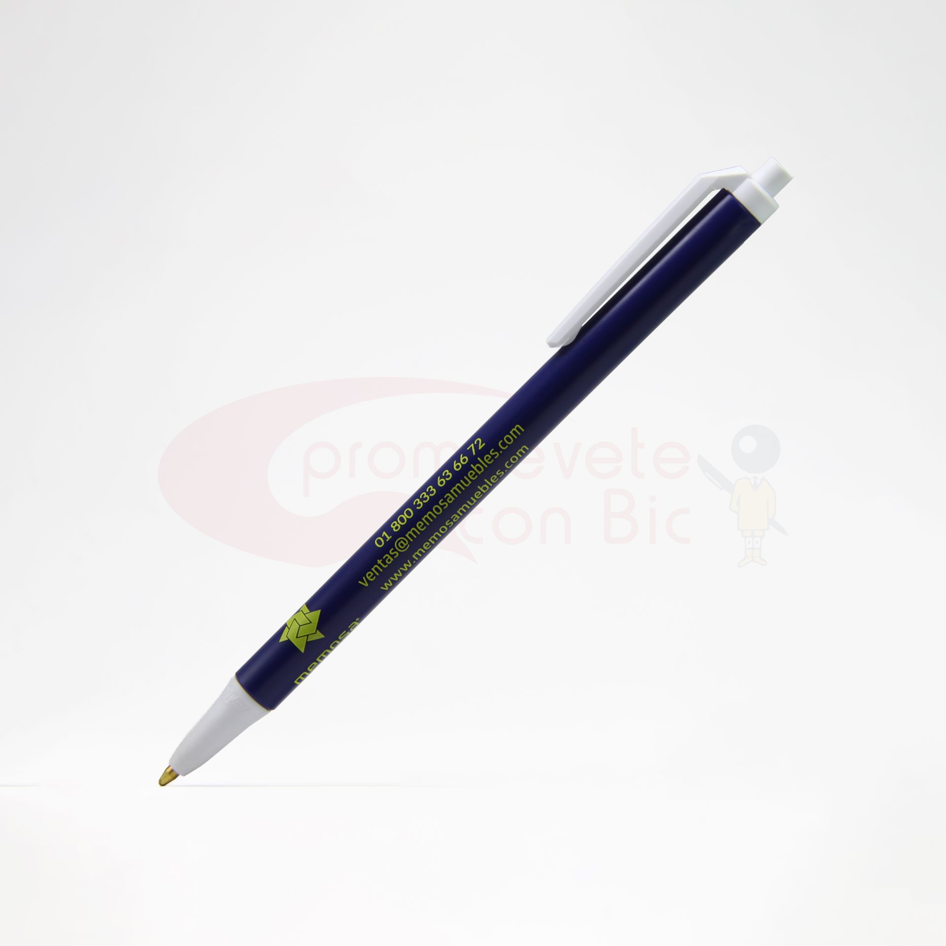 Combinación Barril navy con Trim blanco del Bolígrafo BIC® Clic Stic®