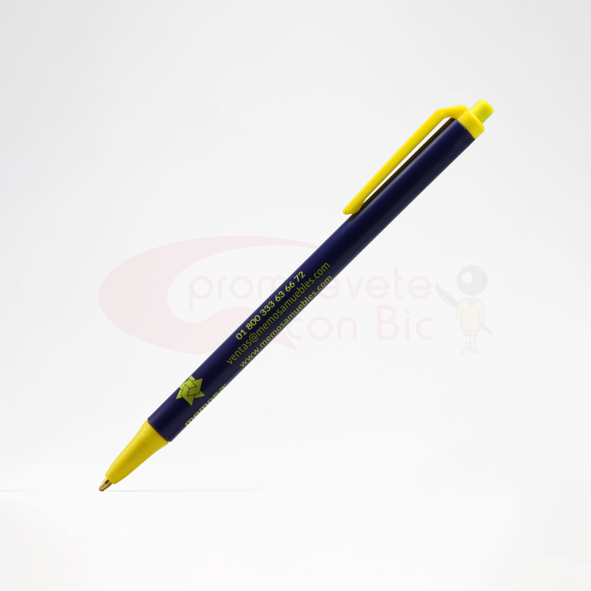 Combinación Barril navy con Trim amarillo del Bolígrafo BIC® Clic Stic®