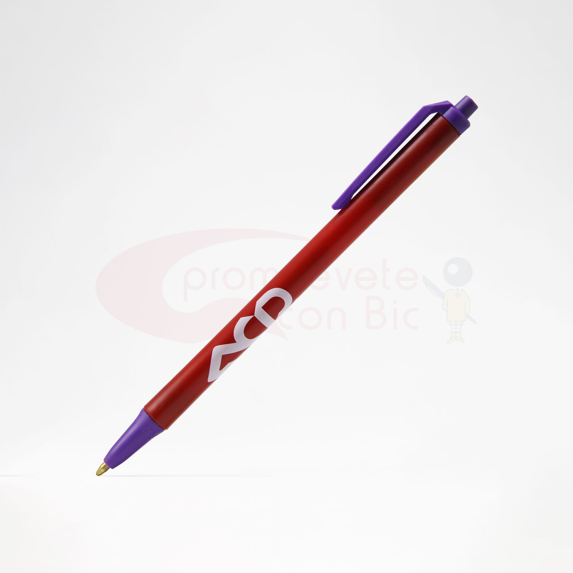 Combinación Barril rojo con Trim morado del Bolígrafo BIC® Clic Stic®
