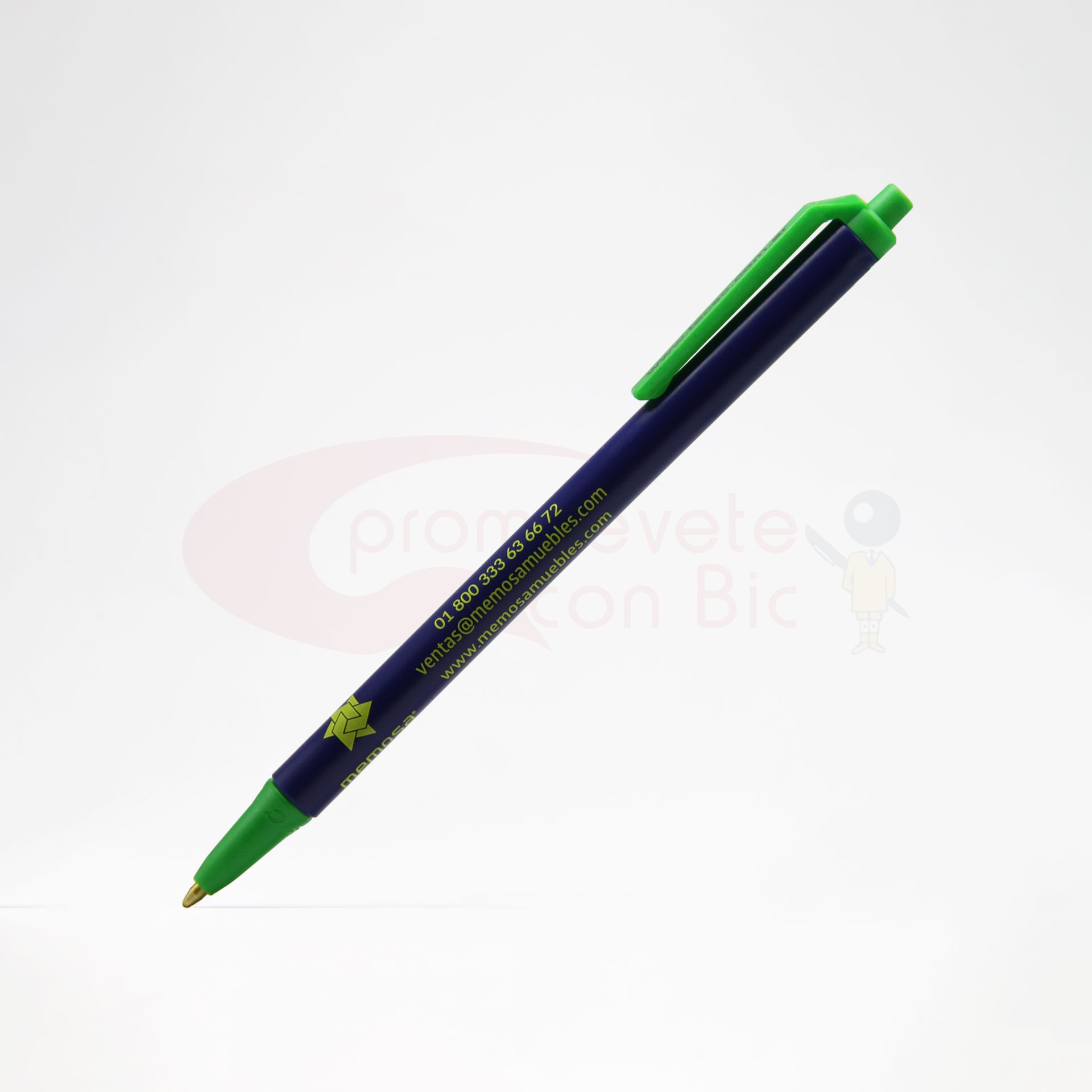 Combinación Barril navy con Trim verde claro del Bolígrafo BIC® Clic Stic®