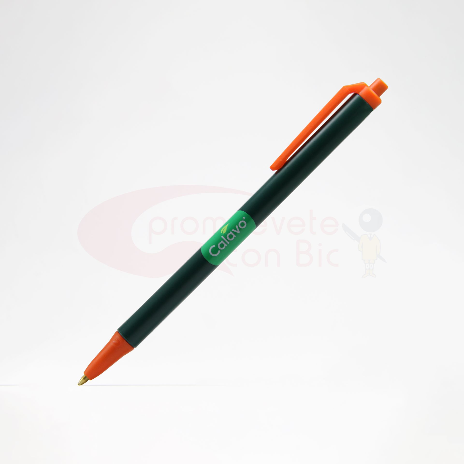 Combinación Barril verde bosque con Trim naranja del Bolígrafo BIC® Clic Stic®